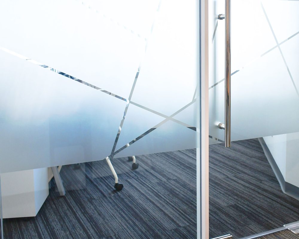 Kontor med frostet folie - vinduesfolie